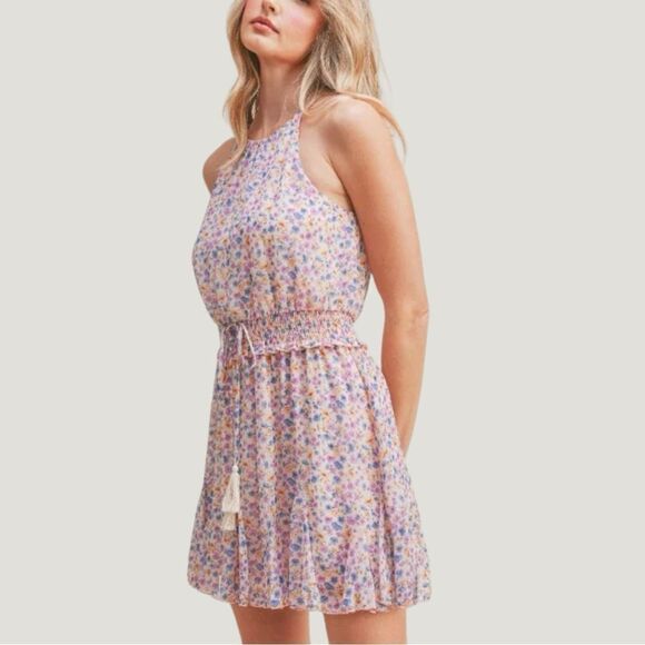 Lush Clothing Isabella Smocked Waist Floral Mini Dress, Size Large - Picture 14 of 16